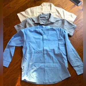 Men's Blue, Gray, and Tan Shirt Set